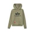 Hoodie ALPHA INDUSTRIES "Alpha Industries Kids - Hoodies Basic Hoodie Kids/Teens", Mädchen, Gr. 10, grün (olive), Obermaterial: 80% Baumwolle, 20% Polyester, regular fit, Sweatshirts