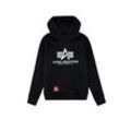 Hoodie ALPHA INDUSTRIES "Alpha Industries Kids - Hoodies Basic Hoodie Kids/Teens", Mädchen, Gr. 10, schwarz, Obermaterial: 80% Baumwolle, 20% Polyester, regular fit, Sweatshirts