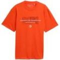 TOM TAILOR DENIM Herren Relaxed Fit T-Shirt mit Rücken-Print, orange, Uni, Gr. XXL