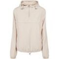 Allwetterjacke URBAN CLASSICS "Urban Classics Damen Ladies Basic Pull Over Jacket", Damen, Gr. L, beige (softseagrass), 100% Polyester, unifarben, casual, normal, ohne Ausschnitt, Langarm, Jacken