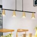 Hängelampe esstisch Pendelleuchte Gold: GU10 Esstischlampe hängend modern Hängeleuchte 4 Flammig Metall in Schwarz Esszimmerlampe Industrial