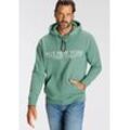 Sweatshirt H.I.S, Herren, Gr. M (48/50), grün, Sweatware, Obermaterial: 60% Baumwolle, 40% Polyester, bedruckt, casual, normal, Sweatshirts, bedrucktes Design, mit Kapuze und Kordel, aus Baumwollmischung