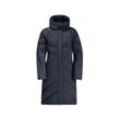 Daunenmantel JACK WOLFSKIN "MARIENPLATZ COAT W" Gr. L (42/44), blau (night, blau), Damen, Obermaterial: 87% Polyamid, 13% Elastan; Futter: 100% Polyester; Füllung: 90% Entendaunen, 10% Federn, Mäntel