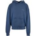 Kapuzensweatshirt URBAN CLASSICS "Urban Classics Herren Small Embroidery Hoody", Herren, Gr. L, blau (spaceblau), 100% Baumwolle, unifarben, Langarm, Sweatshirts