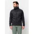 Funktionsjacke JACK WOLFSKIN "ALPSPITZE INS HYBRID M", Herren, Gr. L (52), schwarz, 1. OBERSTOFF 100% POLYAMID 1.KONTRAST: 93% POLYESTER, 7% ELASTHAN 2.KONTRAST: 75% POLYAMID, 25% ELASTHAN FUTTER: 92% POLYAMID, 8% ELASTHAN FÜLLUNG 100% POLYESTER, Jacken
