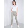 Röhrenhose PLEASE JEANS, Damen, Gr. XL, N-Gr, grün (nuovo kaki), Canvas, Obermaterial: 97% Baumwolle, 3% Elasthan, casual, skinny fit, Hosen