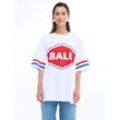 Ball T-Shirt Damen Baumwolle gemustert, weiß