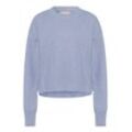 Les Lunes Oversized-Strickshirt Damen Viskose meliert, hellblau