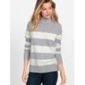 Olsen Pullover Damen gestreift, grau