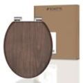 Schütte MDF WC-Sitz DARK WOOD , Toilettendeckel mit Absenkautomatik Motiv