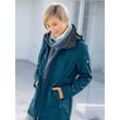 Softshelljacke CASUAL LOOKS, Damen, Gr. 36, blau (petrol, meliert), 94% Polyester, 6% Elasthan, unifarben, figurumspielend, Jacken