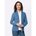 Cardigan CASUAL LOOKS, Damen, Gr. 38, blau (mittelblau), 50% Baumwolle, 50% Polyacryl, unifarben, Langarm, Strickjacken