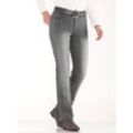 Thermojeans CASUAL LOOKS, Damen, Gr. 36, Normalgrößen, grau (grau, denim), 81% Baumwolle, 17% Polyester, 2% Elasthan, unifarben, lang, Jeans 5-Pocket-Jeans Straight-fit-Jeans