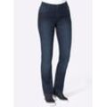 Thermojeans CASUAL LOOKS, Damen, Gr. 36, Normalgrößen, blau (dunkelblau, denim), 81% Baumwolle, 17% Polyester, 2% Elasthan, unifarben, lang, Jeans 5-Pocket-Jeans Straight-fit-Jeans