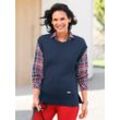 Pullunder CASUAL LOOKS "Pullunder", Damen, Gr. 42, blau (dunkelblau), 50% Baumwolle, 50% Polyacryl, unifarben, Pullover