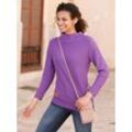 Strickpullover CASUAL LOOKS "Pullover", Damen, Gr. 36, lila, 100% Baumwolle, unifarben, Langarm, Pullover