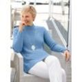 Stehkragenpullover CLASSIC BASICS "Pullover", Damen, Gr. 38, blau, 100% Polyacryl, unifarben, Langarm, Pullover