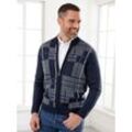 Cardigan CLASSIC Gr. 48, blau (marine, gemustert), Herren, 100% Polyacryl, gemustert, mehrfarbig, Strickjacken