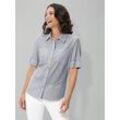 Longbluse CASUAL LOOKS, Damen, Gr. 38, blau (marine, gestreift), 100% Baumwolle, gemustert, gestreift, Kurzarm, Blusen