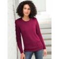 Rundhalspullover CASUAL LOOKS "Pullover" Gr. 36, pink (fuchsia), Damen, 50% Baumwolle, 50% Polyacryl, unifarben, Pullover