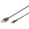 Digitus - USB-Kabel usb 2.0 usb-a Stecker, USB-Micro-B Stecker 1.80 m Schwarz AK-300127-018-S