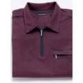 Poloshirt CATAMARAN "Langarm-Poloshirt", Herren, Gr. 44/46, lila (aubergine), 100% Baumwolle, unifarben, ohne Ausschnitt, Langarm, Shirts