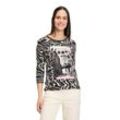 3/4-Arm-Shirt BETTY BARCLAY "Betty Barclay Basic Shirt mit Print", Damen, Gr. 36, rosa (schwarz, rosé), Jersey, Obermaterial: 95% Viskose, 5% Elasthan., casual, tailliert normal, 3/4-Ärmel, Shirts, Druck