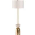 KAYOOM Stehlampe "Stehlampe Cirus 225", weiß (weiß, gold), 1 flammig, H: 127cm,, Lampen, Sockel in Material-Mix aus Marmor und Eisen, mit Stoffschirm