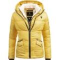 Winterjacke NAVAHOO "Megan", Damen, Gr. S (36), gelb, Oberstoff: 100% Polyester, Futter: 100% Polyester, Wattierung: 100% Polyester, Ärmelfutter: 100% Polyester, Kunstpelz: 90% Polyacryl, 10% Polyester, clean, modisch, tailliert hüftbedeckend, Langarm Ärmel ohne Ärmelschlitz Rippstrickbündchen, Jacken, stylische Damen Steppjacke mit Teddyfutter