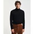 Rollkragenpullover GANT "EXTRAFINE MERINO WOOL TURTLENECK", Herren, Gr. L, schwarz, Strick, Obermaterial: 100% Wolle, casual, regular fit, Langarm Rippbündchen, Pullover