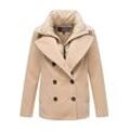 Winterjacke MARIKOO "Aylaraa", Damen, Gr. L, beige, Obermaterial: 90% Polyacryl, 8% Viscose, 2% Elasthan, Jacken, Elegante Designer Winterjacke