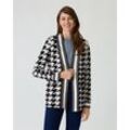 Longcardigan mit Hahnentritt-Muster