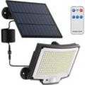 Solarlampe für den Außenbereich mit Bewegungsmelder [228LED/3 Modi] Solarleuchte für den Außenbereich mit Fernbedienung, IP65 wasserdicht,