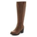 Weitschaftstiefel LASCANA, Damen, Gr. 36, XL-Schaft, braun, Obermaterial: 100% Lederimitat. Futter: 100% Textilmaterial. Decksohle: 100% Textilmaterial. Laufsohle: 100% Synthetik, unifarben, elegant, Schuhe Reißverschlussstiefel, Stiefel, Stiefelette, langer Stiefel, Blockabsatz, Cowboy Stil VEGAN