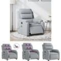 Massagesessel Elektrisch Hellgrau Stoff - Sessel - Grau - The Living Store