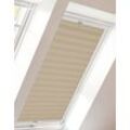 Dachfensterplissee SUNLINES "StartUp Style Crush", beige (creme, weiß), B:97,3cm H:121,5cm, Obermaterial: 100% Polyester, Plissees, mit Führungsschienen