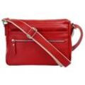 Umhängetasche SAMANTHA LOOK, Damen, Gr. B/H/T: 25cm x 22cm x 5cm onesize, rot, Leder, unifarben, Taschen, echt Leder, Made in Italy