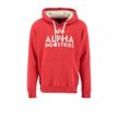 Hoodie ALPHA INDUSTRIES "Alpha Industries Men - Hoodies Foam Print Hoodie", Herren, Gr. L, rot (speed rot), Obermaterial: 80% Baumwolle, 20% Polyester, regular fit, Sweatshirts