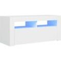 Jinlefu - TV-Schrank mit LED-Leuchten Weiß 90x35x40 cm vidaXL