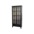 Chic Antique Vitrinenschrank mit Glastüren und Schubladen, 105 x 40 x 200 cm, antique schwarz