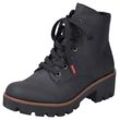 Schnürstiefelette RIEKER, Damen, Gr. 41, schwarz, Lederimitat, klassisch, Schuhe, Schnürboots, Outdoorstiefelette mit robuster Profilsohle