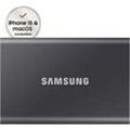 SAMSUNG Portable SSD T7 PC/Mac Festplatte, 1 TB SSD, extern, Titan grey