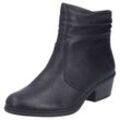 Cowboy Stiefelette RIEKER, Damen, Gr. 38, schwarz, Lederimitat, unifarben, klassisch, Schuhe, Westernstiefelette mit Blockabsatz und Innenreißverschluss