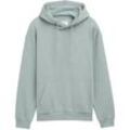 TOM TAILOR DENIM Herren Hoodie Sweatshirt mit Logo-Print, blau, Uni, Gr. XXL