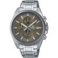 Chronograph CASIO EDIFICE "EFV-610D-5CVUEF", silber (silberfarben), Armbanduhren, Herren, Quarzuhr, Armbanduhr, Herrenuhr, Stoppfunktion, bis 10 bar wasserdicht