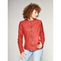 Lederjacke MUSTANG "Joana", Damen, Gr. S, rot, Obermaterial: 100% Lammleder / Futter: 100% Baumwolle / Ärmelfutter: 100% Polyester, Jacken