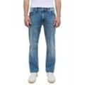 Straight-Jeans MUSTANG "Tramper Straigt", Herren, Gr. 40, Länge 34, blau (medium middle), Denim/Jeans, Obermaterial: 99% Baumwolle, 1% Elasthan, casual, straight fit, Jeans