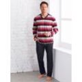 Schlafanzug HAJO, Herren, Gr. 52/54, bunt (marine, rot, geringelt), 62% Baumwolle, 38% Polyester, Homewear-Sets