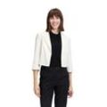 Jackenblazer BETTY BARCLAY "Betty Barclay Kurzblazer mit 3/4 Arm", Damen, Gr. 38, weiß (rohweiß), Obermaterial: 86% Polyester, 14% Elasthan. Futter: 100% Polyester., Basic, normal kurz, Langarm, Blazer, Material