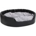 Vidaxl - Hundebett Schwarz-Grau 99x89x21 cm Plüsch und Kunstleder